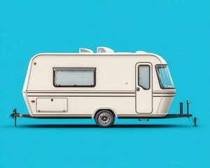 Naklejka premium A luxury travel trailer blueprint featuring highend materials and smart controls