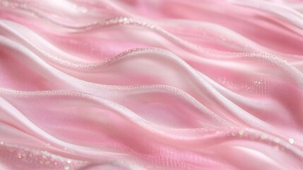Obraz premium Soft pink fabric texture with wavy stripes creating a smooth and elegant background for design or artistic use.
