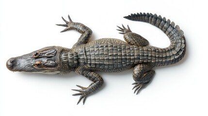 Naklejka premium Top View of a Young Alligator