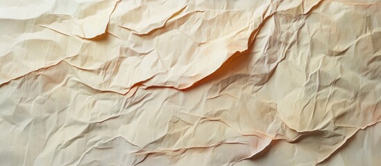 Textured wrinkled paper background with ample space for text or creative design elements in a neutral color palette