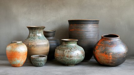 Raku pottery showcasing unique sculpting techniques and vibrant glazes in various traditional ceramic forms on display.