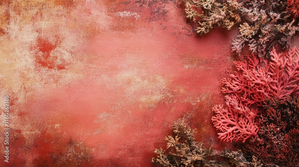 Poster Coral Background Texture with Abstract Design and Empty Space for Text or Graphics