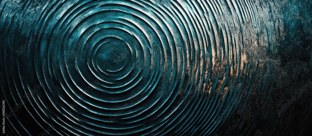Poster textured concentric circles pattern in vibrant colors creating space for overlaying text and graphic