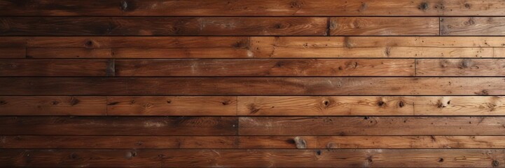 Fototapeta premium Distressed brown wood wall with a natural, warm, earthy tone and subtle texture patterns, rustic wood effect, vintage wood paneling
