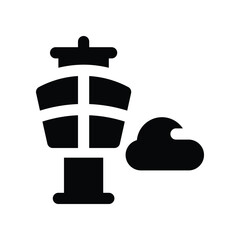 control tower icon. vector glyph icon for your website, mobile, presentation, and logo design.