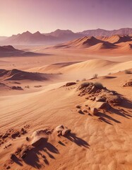Desert Landscape with Gradient and Grain Effect, natural, desert, dunes