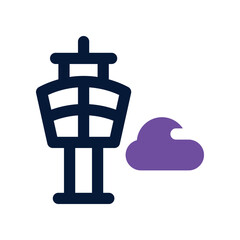 control tower icon. vector  dual tone icon for your website, mobile, presentation, and logo design.