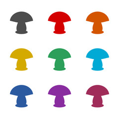 Mushroom simple  icon isolated on white background. Set icons colorful