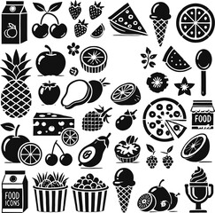 black and white icons