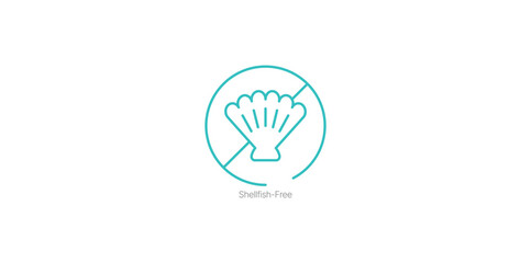 Shellfish-Free Badge Vector Icon for Allergy-Safe Food Packaging