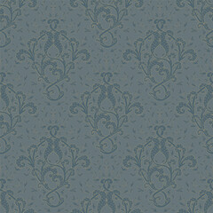 Seamless gray-blue pattern. Hand drawn ornament pattern.