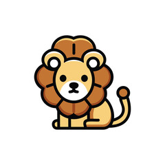 cute lion cartoon icon, vector illustration design