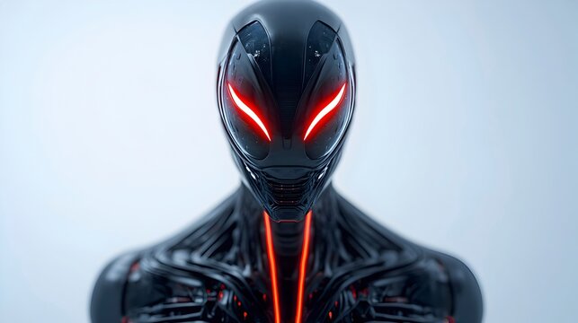 Futuristic Robot with Glowing Eyes and Sleek Design