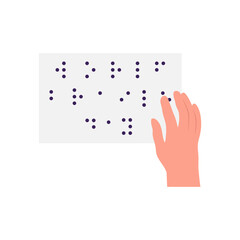 Obraz premium Braille Book with Hands