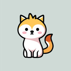 cute little kitten cartoon character. animal mascot vector illustration.