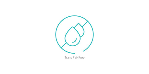 Trans Fat-Free Label Vector Icon for Heart-Healthy Food Items