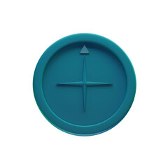 Compass on a white background - 3D Direction Icon