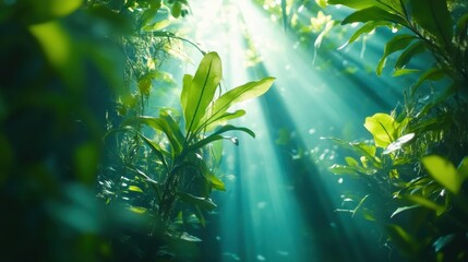 Dense Aquatic Vegetation in Turquoise Water