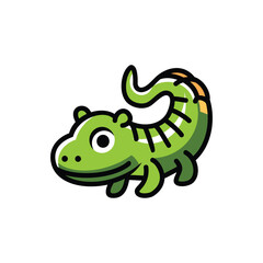 vector illustration of cute little crocodile cartoon