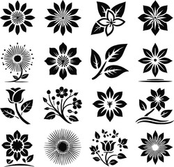 black and white flowers