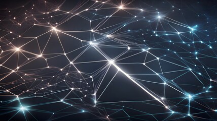 Fototapeta premium Futuristic Abstract Background with Luminous Mesh-Like Digital Grid