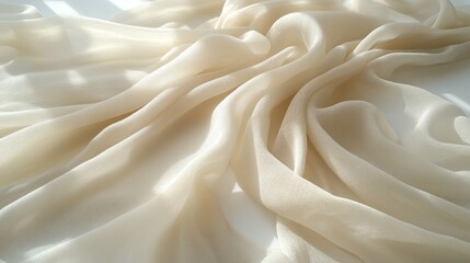 Obraz premium Creamy fabric drapes in soft light.