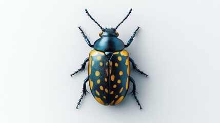 A Detailed View of a  Golden and Blue Beetle