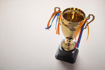 Winner champions golden trophy cup. Success