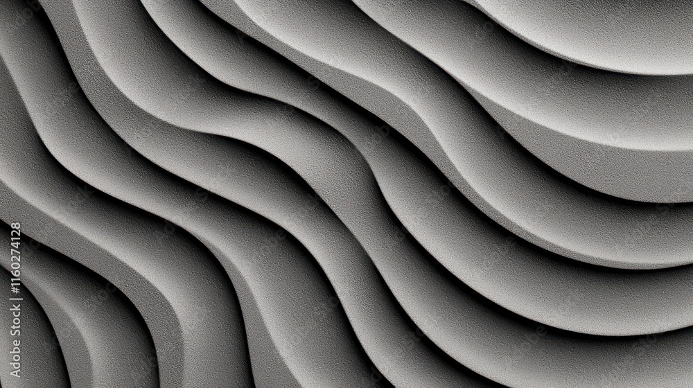 Poster abstract gray waves flowing in smooth undulating patterns for modern design background