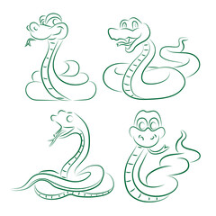 Fototapeta premium set 3 of funny snakes symbol of the year 2025