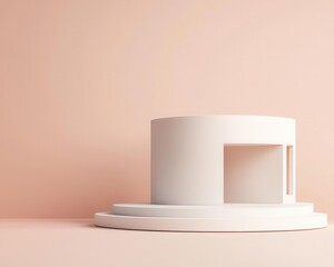 Highconcept Mocha Mousse architectural model, futuristic and minimal
