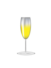 a glass on a white background