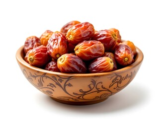 Obraz premium Sweet Dates in an Ornate Bowl: A Still Life Study