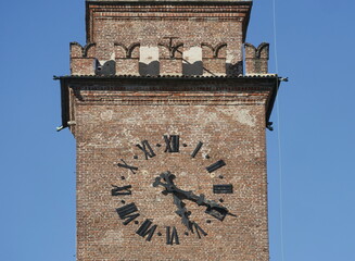 View of Bramante tower, Vigevano, Lombardy, Italy