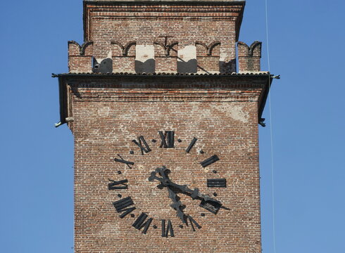 View of Bramante tower, Vigevano, Lombardy, Italy