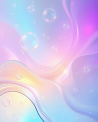 Soft Abstract Background with Colorful Waves and Bubbles