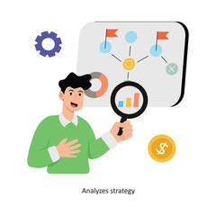 Analyzes strategy  concept vector illustration. Marketing & Strategy isolated On white Background.                     