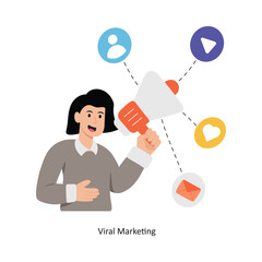 Viral Marketing concept vector illustration. Marketing & Strategy isolated On white Background.                     