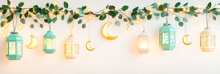 Elegant Lantern Decoration with a Touch of Leaves and Soft Light.