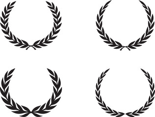 Circular laurel foliate vector icon