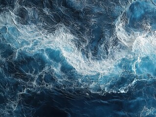 Fototapeta premium Dramatic overhead view of a glacier meeting the sea nature landscape ocean environment aerial perspective