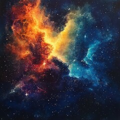 Stellar explosion event in celestial space colorful nebula visual cosmic environment awe-inspiring viewpoint