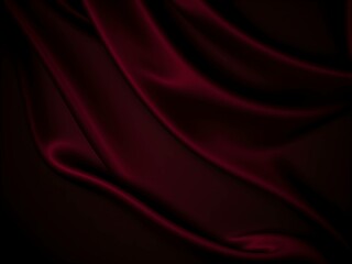 Dark deep burgundy silk satin velvet fabric abstract background