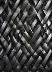Naklejka premium Repeating diamond-shaped metal pattern in black and silver tones, elegant, metallic sheen