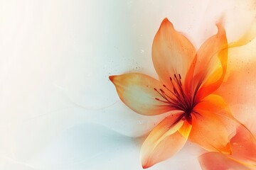 Fototapeta premium Delicate Orange Lily Flower with Abstract Background