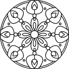 mandala for Henna, Mehndi, tattoos, decorative ornaments in ethnic oriental style, coloring book pages
