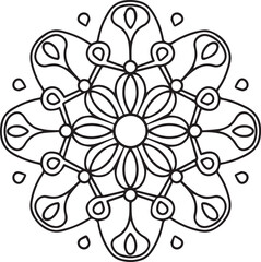 mandala for Henna, Mehndi, tattoos, decorative ornaments in ethnic oriental style, coloring book pages