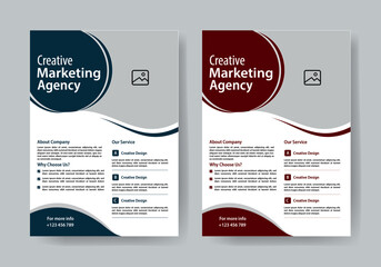 Creative Marketing Agency , 2 colour design layout templeate