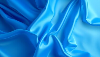 Obraz premium Blue silk cloth flows beautifully on an isolated transparent background