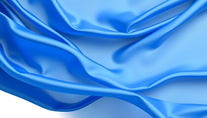 Fototapeta premium Blue silk cloth flows beautifully on an isolated transparent background
